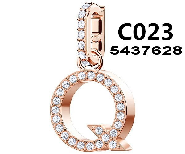 Charm letra Q brillante tono oro rosa
