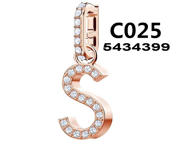 Charm Letra S Oro Rosa Pavé