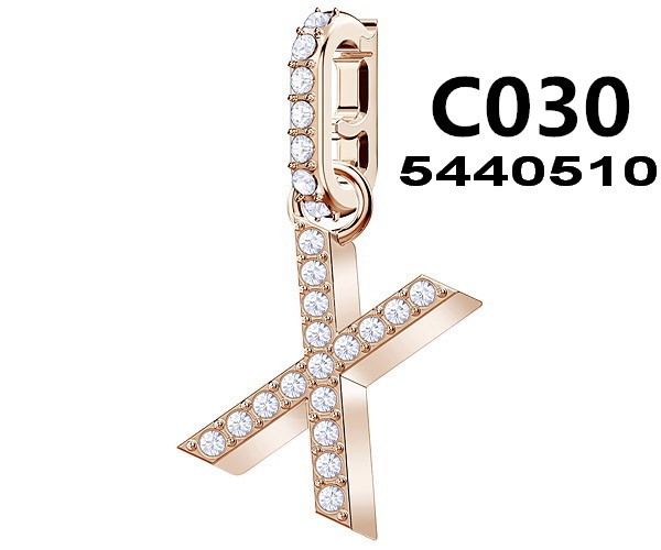 Charm Letra X Oro Rosa Pavé