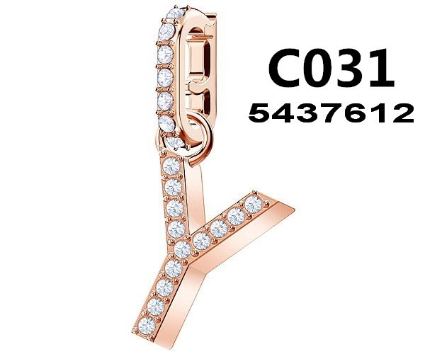 Charm Letra Y Oro Rosa Pavé