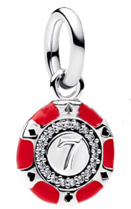 Charm colgante ficha póker número 7 Pandora