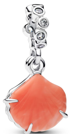[793821C01] Charm colgante concha coral con circonias