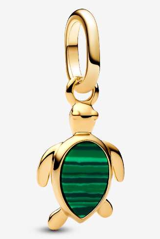 [763823C01] Charm Pandora Tortuga Marina Concha Verde