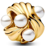 [763915C01] Charm Concha Perlas Bañado Dorado