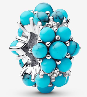 [793897C02] Charm clip racimo circonias turquesa Pandora