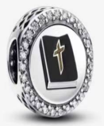 Charm Pandora Biblia Cruz Dorada