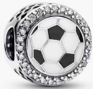 Charm Pandora Balón Fútbol Blanco Negro