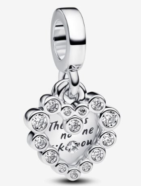 [793765C01] Charm colgante corazón pavé grabado No hay nadie como tú
