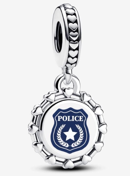 Charm colgante Pandora Escudo Police Azul Marino