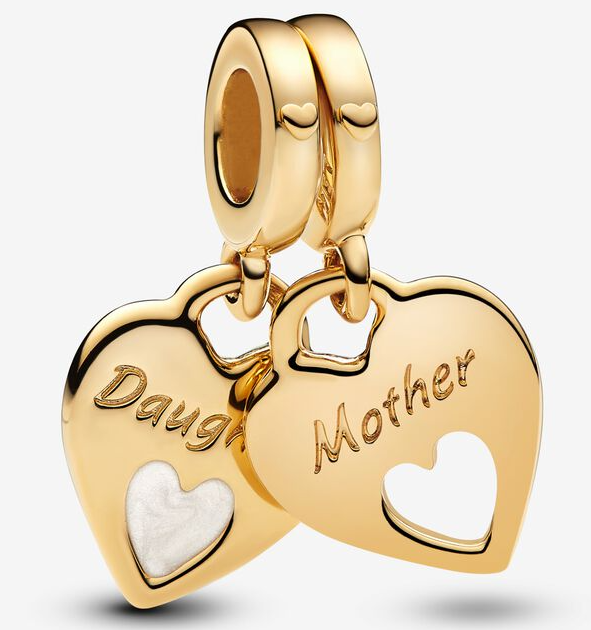 [769187C01] Charm Corazones Mother y Daughter Dorado