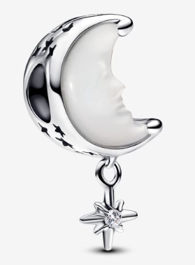 [793594C01] Charm colgante luna creciente y estrella