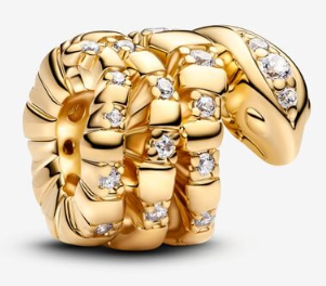 Charm Pandora Banda Tejida Pavé Dorada