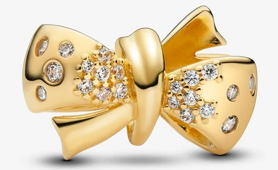 [763442C01] Charm Pandora Moño Pavé Dorado