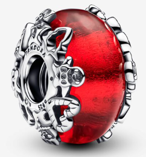 Charm cuenta cristal rojo Mickey Mouse