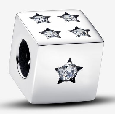 [793581C01] Charm cubo estrellas de circonia Pandora