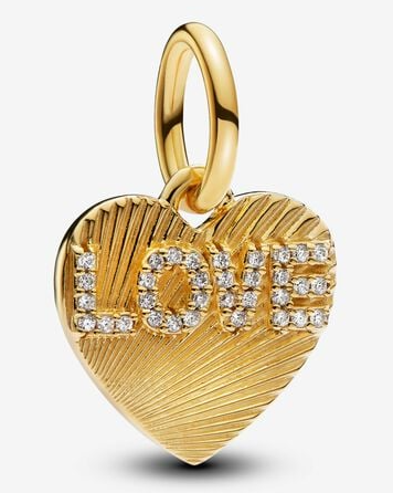 Charm Pandora Corazón Love Pavé Dorado