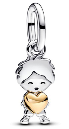 Charm Pandora Niño con Corazón Dorado