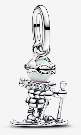 Charm colgante esquiador nácar Pandora