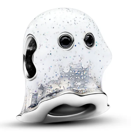 [793404C01] Charm fantasma esmalte blanco con brillo Pandora