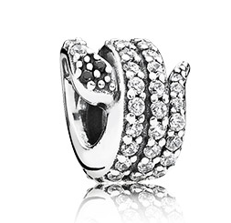 Charm Pandora espiral pavé circonias plata