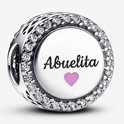 Charm Pandora Abuelita Corazón Rosa