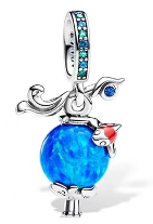 Charm Pandora bola de cristal mágica azul