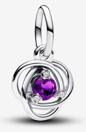 Charm colgante Pandora nudo espiral piedra violeta