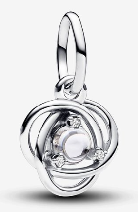 [793125C03] Charm colgante Pandora nudo espiral con perla