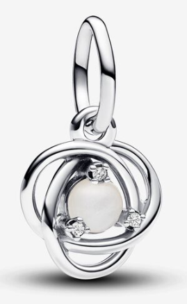 Charm Pandora colgante remolino perla blanca