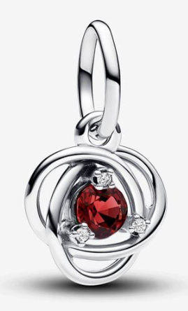 Charm Pandora colgante remolino piedra roja