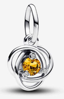 Charm Pandora colgante remolino piedra ámbar