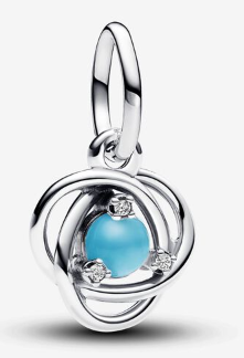 Charm Pandora colgante remolino piedra turquesa