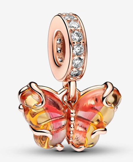 [782698C01] Charm Colgante Mariposa Atardecer Oro Rosa