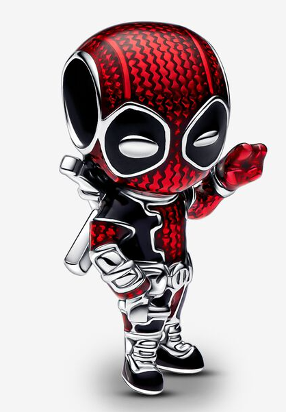 [793360C01] Charm Deadpool traje rojo y negro Pandora
