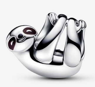 Charm Pandora perezoso plateado