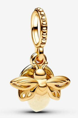 Charm Abeja Reina Aro Perlado Dorado