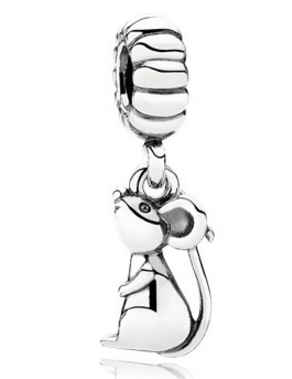 Charm colgante ratón plata pulida Pandora