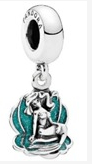 Charm colgante Sirena Silueta Cola Verde Azulada