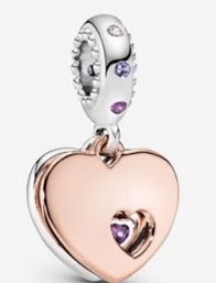 Charm colgante Corazón Liso Mini Corazón Morado