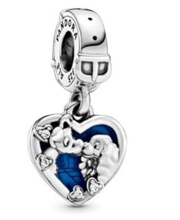 Charm colgante corazón Lady y el Vagabundo esmalte azul