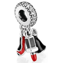 Charm colgante zapato bolso y labial esmalte rojo