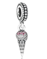 Charm colgante cono de helado circonias rosas Pandora