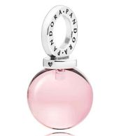Charm colgante bola cristal de Murano rosa