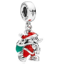 Charm colgante Papá Noel con saco de regalos esmalte Pandora