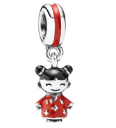 Charm colgante niña vestido rojo Año Nuevo Pandora