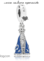 Charm colgante Nossa Senhora Aparecida esmalte azul