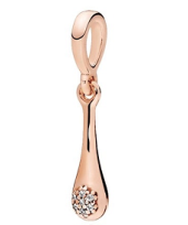 Charm colgante gota pavé baño oro rosa