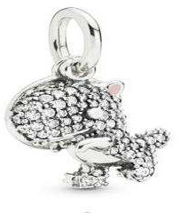 Charm Pájaro Pavé Circonias y Pico Rosa