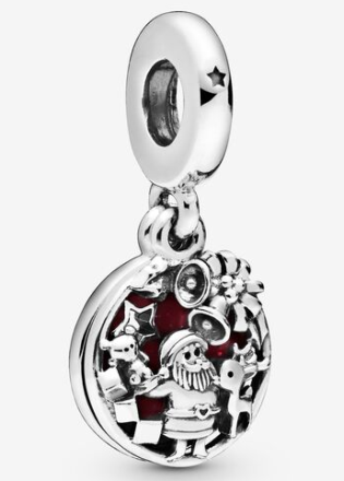 Charm Colgante Bola de Navidad Santa Claus Esmalte Rojo