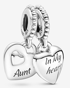 Charm Doble Corazón Aunt In My Heart